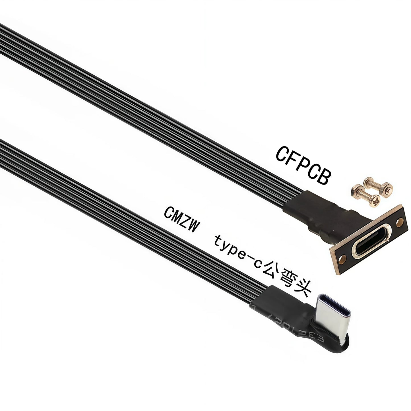 Câble d'Extension USB-C 90° — 3A, 5 à 100 cm