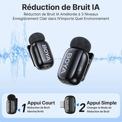 Micro-Cravate Sans Fil — Lavalier USB-C pour Smartphone