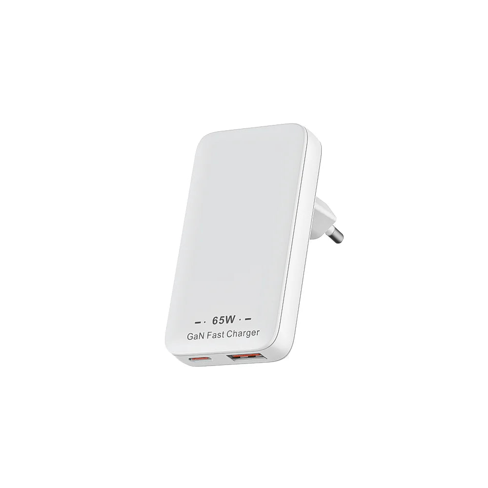 Chargeur Mural USB-C 65W GaN Ultra-Plat — Double Port USB-A/USB-C