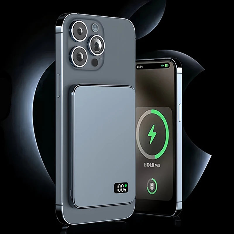 Batterie Externe Ultra-Fine MagSafe — Sans Fil, Écran LED
