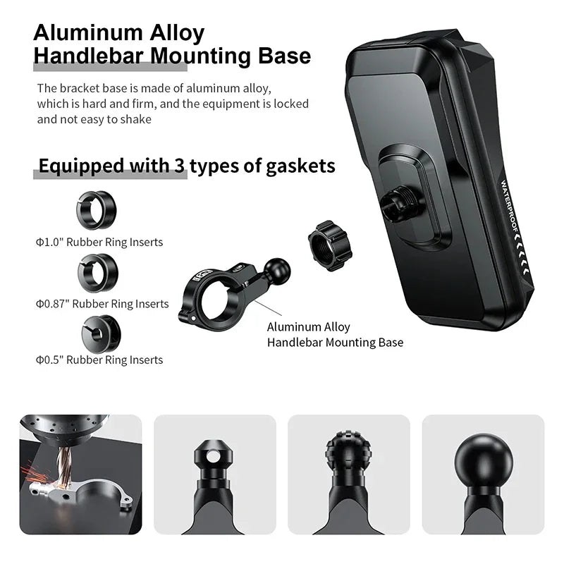Support Smartphone Vélo & Moto — Fixation Guidon 360° Antichoc