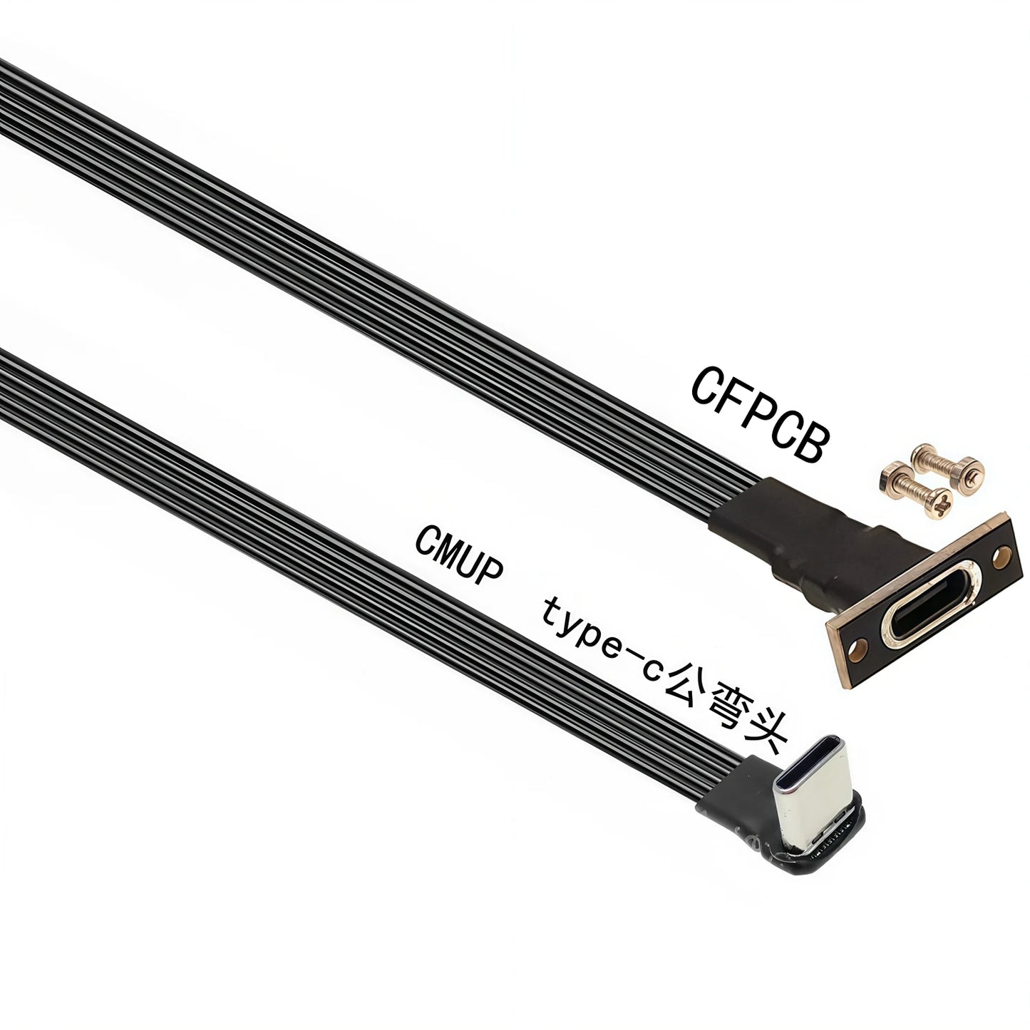 Câble d'Extension USB-C 90° — 3A, 5 à 100 cm