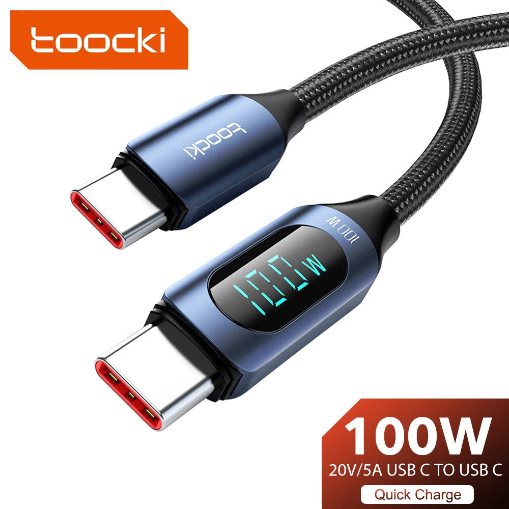 Câble Toocki USB-C vers USB-C 100W — Charge Rapide PD