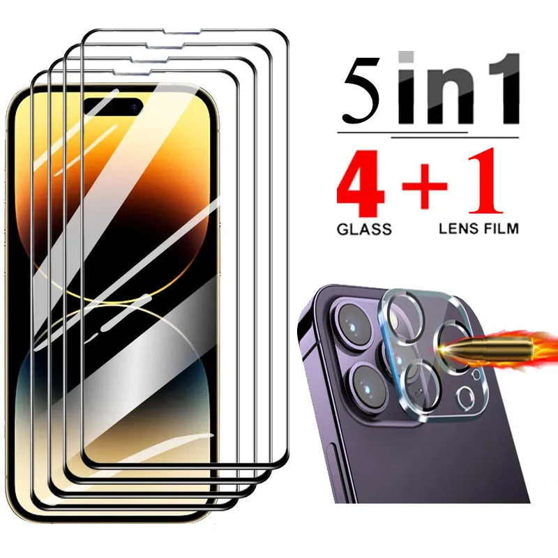 Verre Trempé + Lentille — iPhone 15 / 16 (Écran & Caméra)
