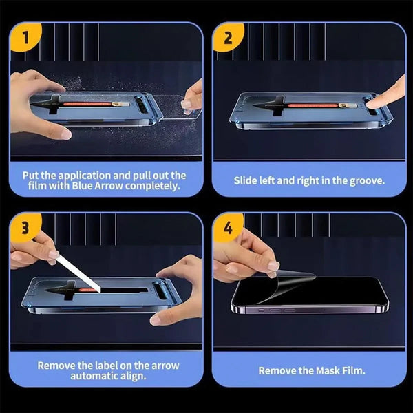 Verre trempé iPhone installation cadre automatique