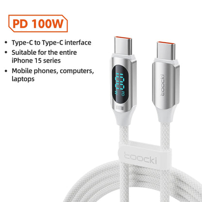 Câble Toocki USB-C vers USB-C 100W — Charge Rapide PD