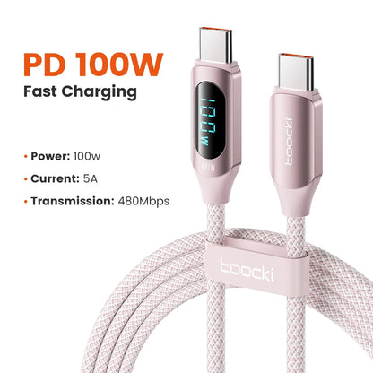 Câble Toocki USB-C vers USB-C 100W — Charge Rapide PD