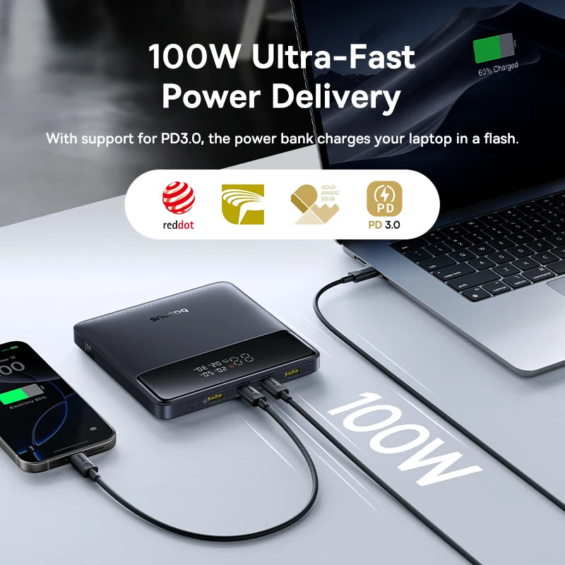 Batterie Externe Baseus 100W 20000mAh — USB-C PD Charge Rapide