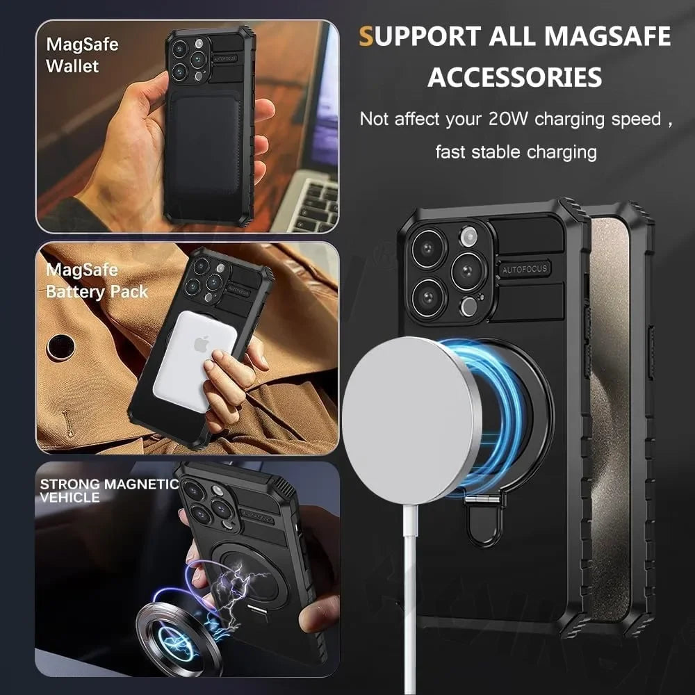 Coque MagSafe anneau intégré iPhone support MagSafe