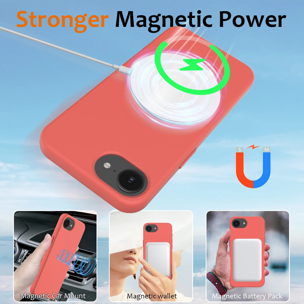 Coque Silicone Liquide MagSafe iPhone 16/15/14/13/12 Pro Max & SE