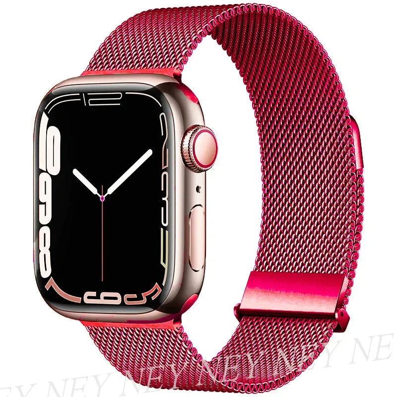 Bracelet Milanais pour Apple Watch 38/40/41/42/44/45/49mm — Maille Inox