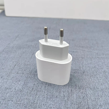 Chargeur secteur USB-C 20W BURGAS blanc, prise EU, charge rapide pour iPhone